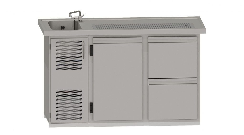 RWM 1600 E mit 1 Drehtür, 1 CNS-Doppelauszug