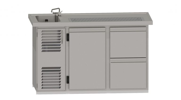 RWM 1600 E mit 1 Drehtür, 1 CNS-Doppelauszug