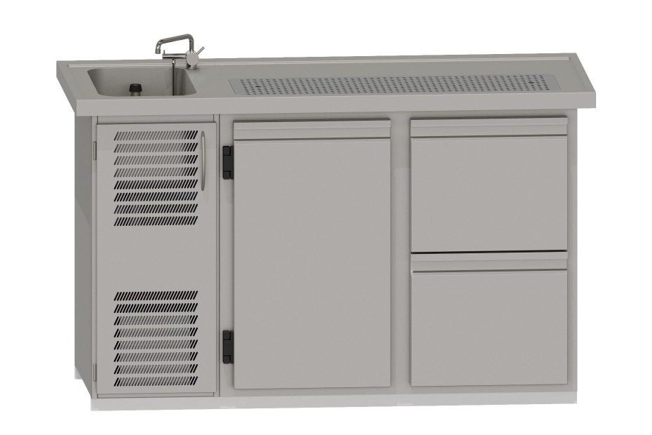 RWM 1600 E mit 1 Drehtür, 1 CNS-Doppelauszug
