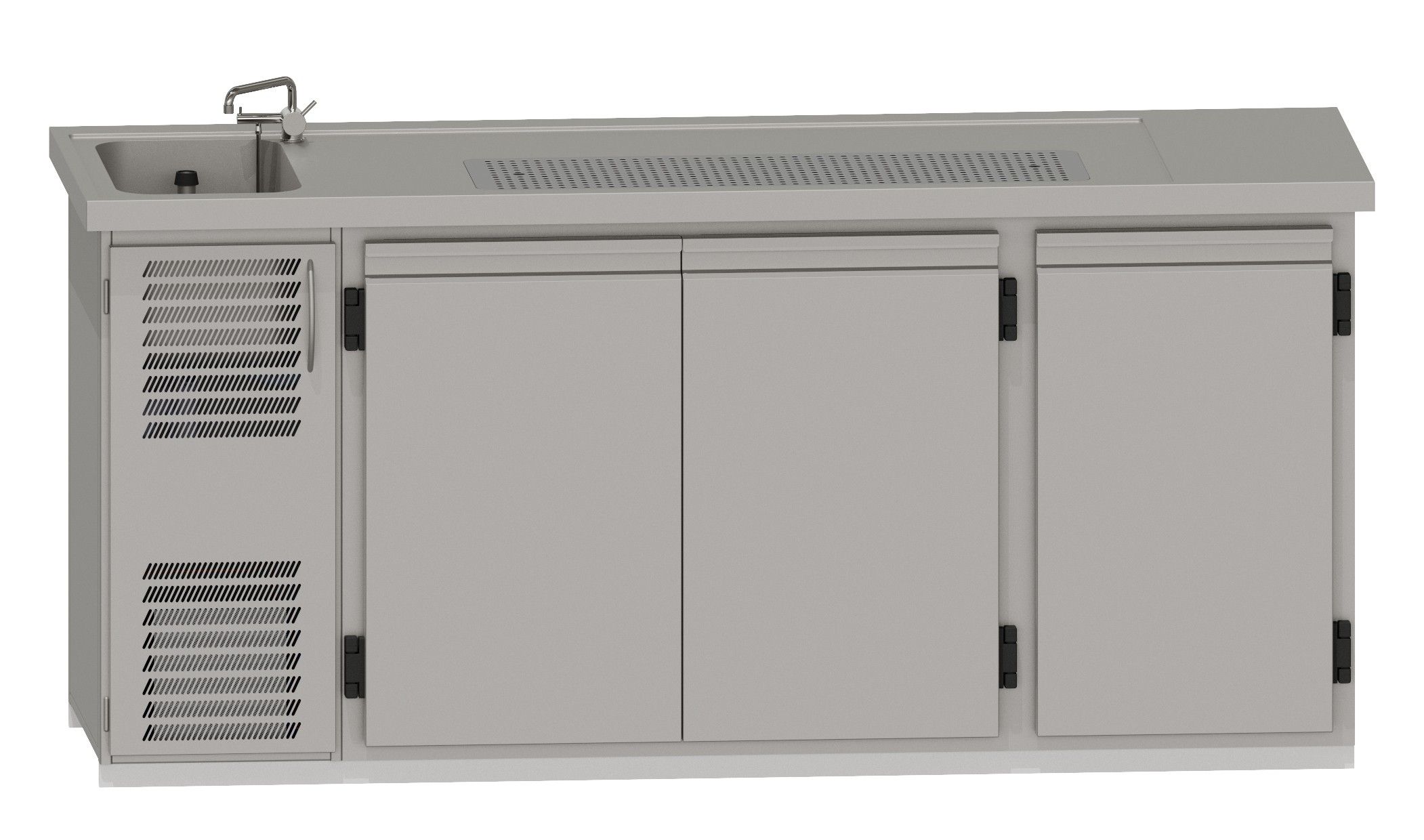 Theke RWM 2100 E - 1 Doppeltür, 1 Drehtür