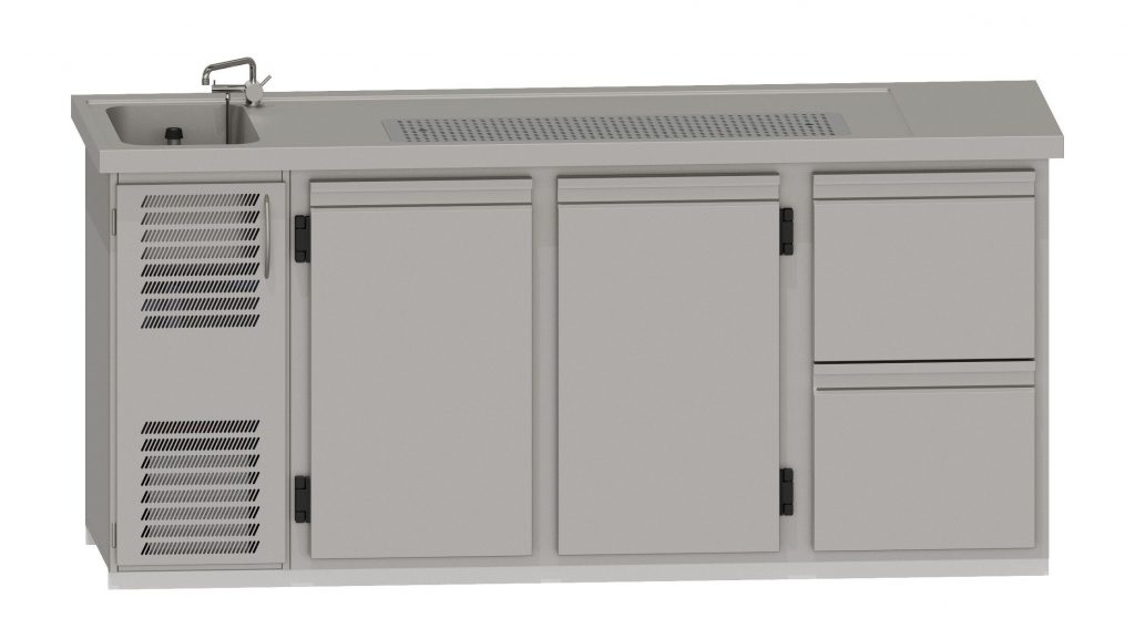 RWM 2100 E mit 2 Drehtüren, 1 CNS-Doppelauszug