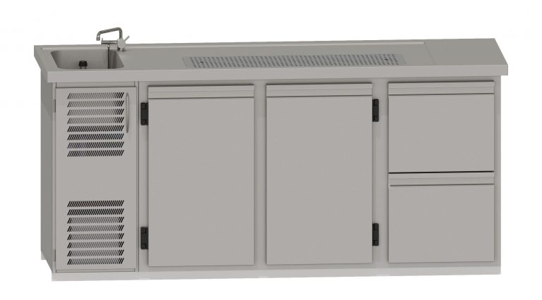 RWM 2100 E mit 2 Drehtüren, 1 CNS-Doppelauszug