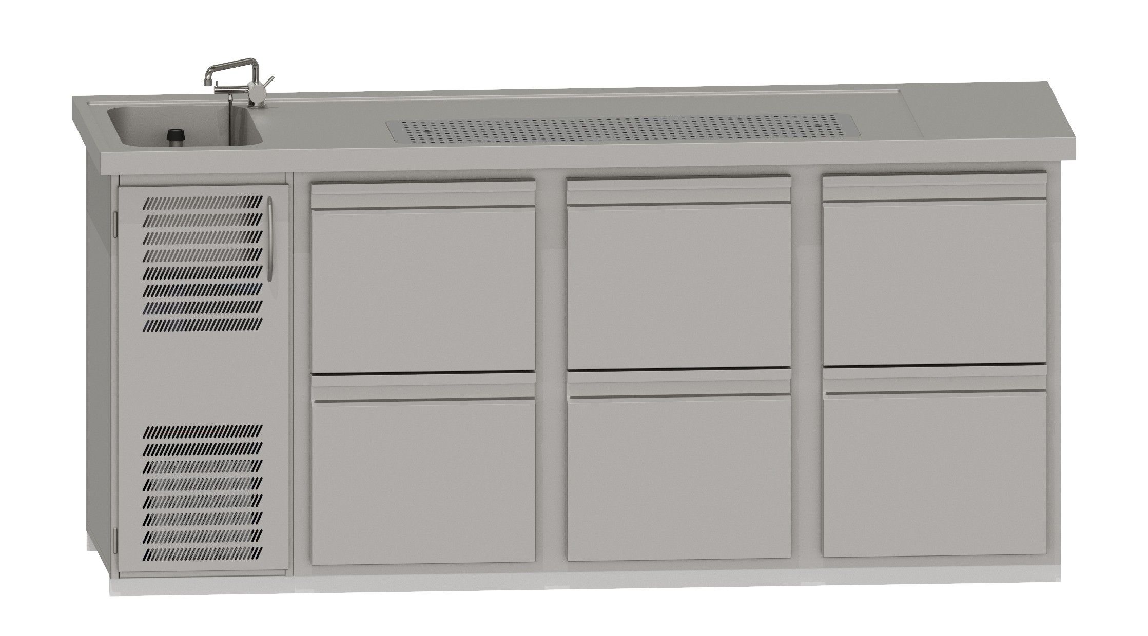 Theke RWM 2100 E - 3 CNS-Doppelauszügen