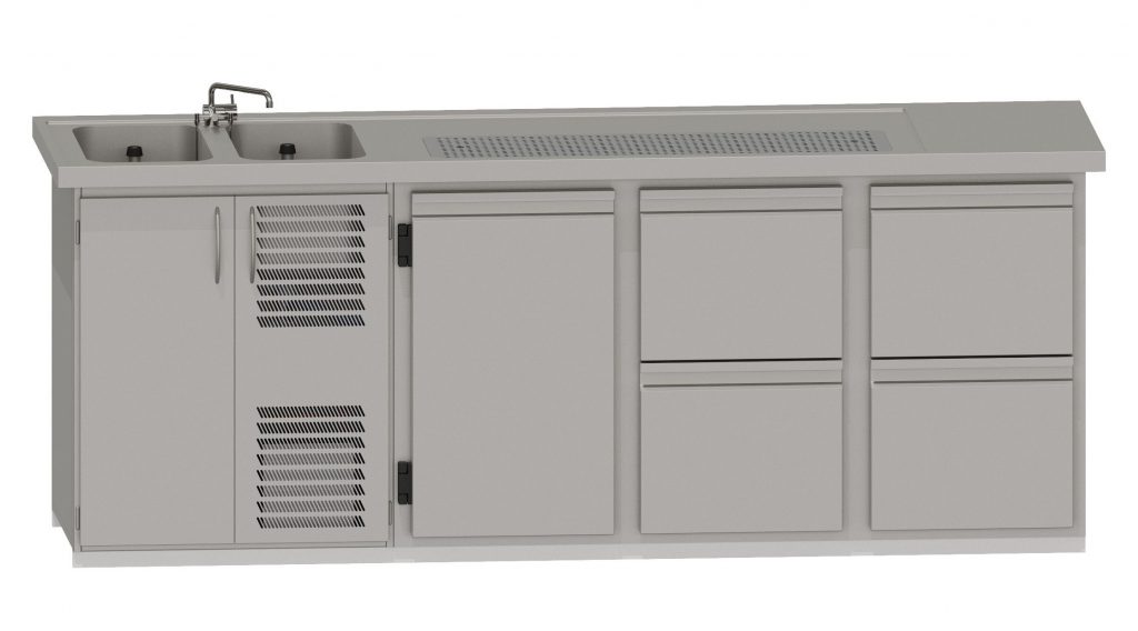 RWM 2500 E mit 1 Drehtür, 2 CNS-Doppelauszüge