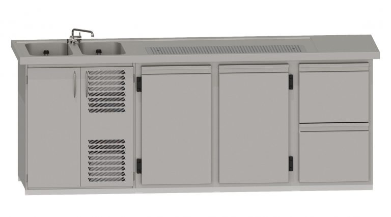 RWM 2500 E mit 2 Drehtüren, 1 CNS-Doppelauszug