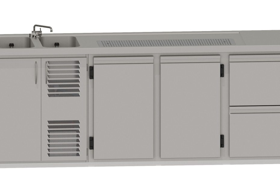 RWM 2500 E mit 2 Drehtüren, 1 CNS-Doppelauszug