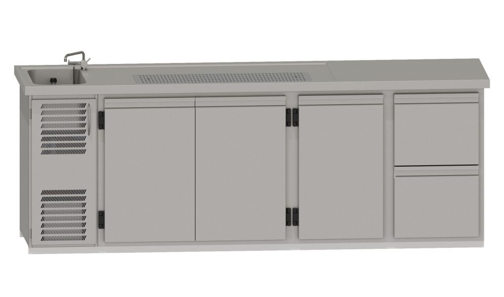 RWM 2650 E mit 1 Doppeltür, 1 Drehtür, 1 CNS-Doppelauszug
