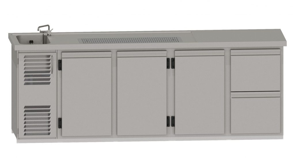 RWM 2650 E mit 3 Drehtüren, 1 CNS - Doppelauszug
