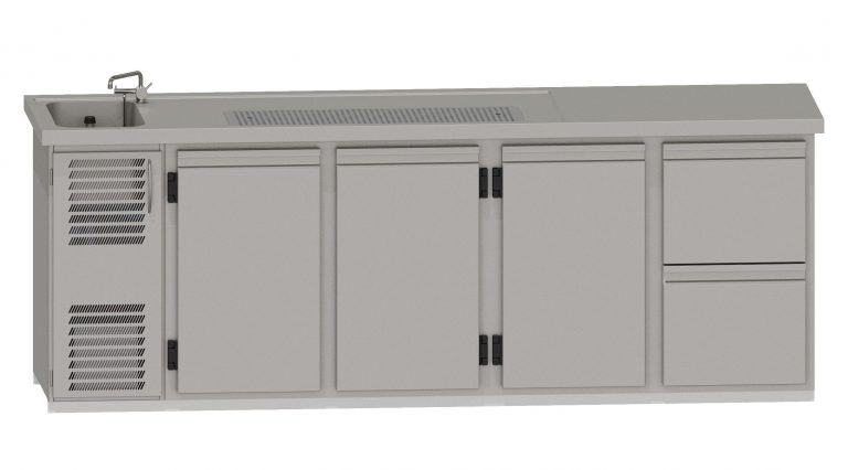 RWM 2650 E mit 3 Drehtüren, 1 CNS - Doppelauszug