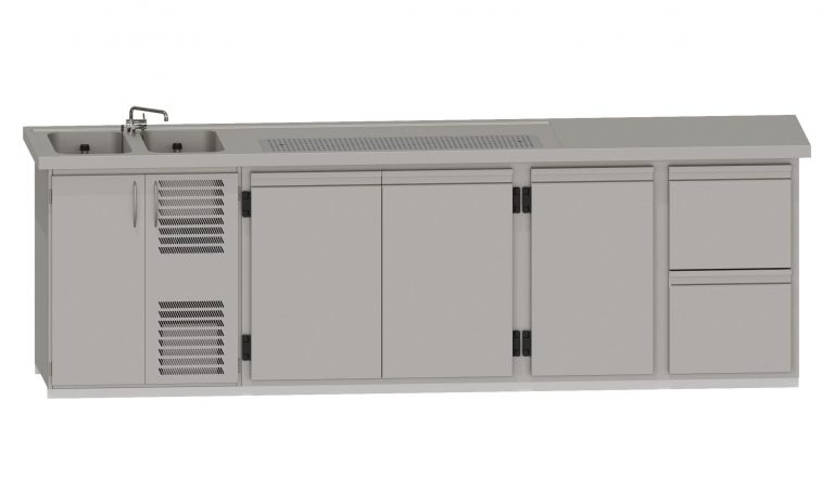 RWM 3050 E mit 1 Doppeltür, 1 Drehtür, 1 CNS-Doppelauszug
