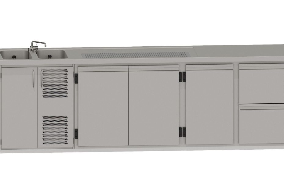 RWM 3050 E mit 1 Doppeltür, 1 Drehtür, 1 CNS-Doppelauszug