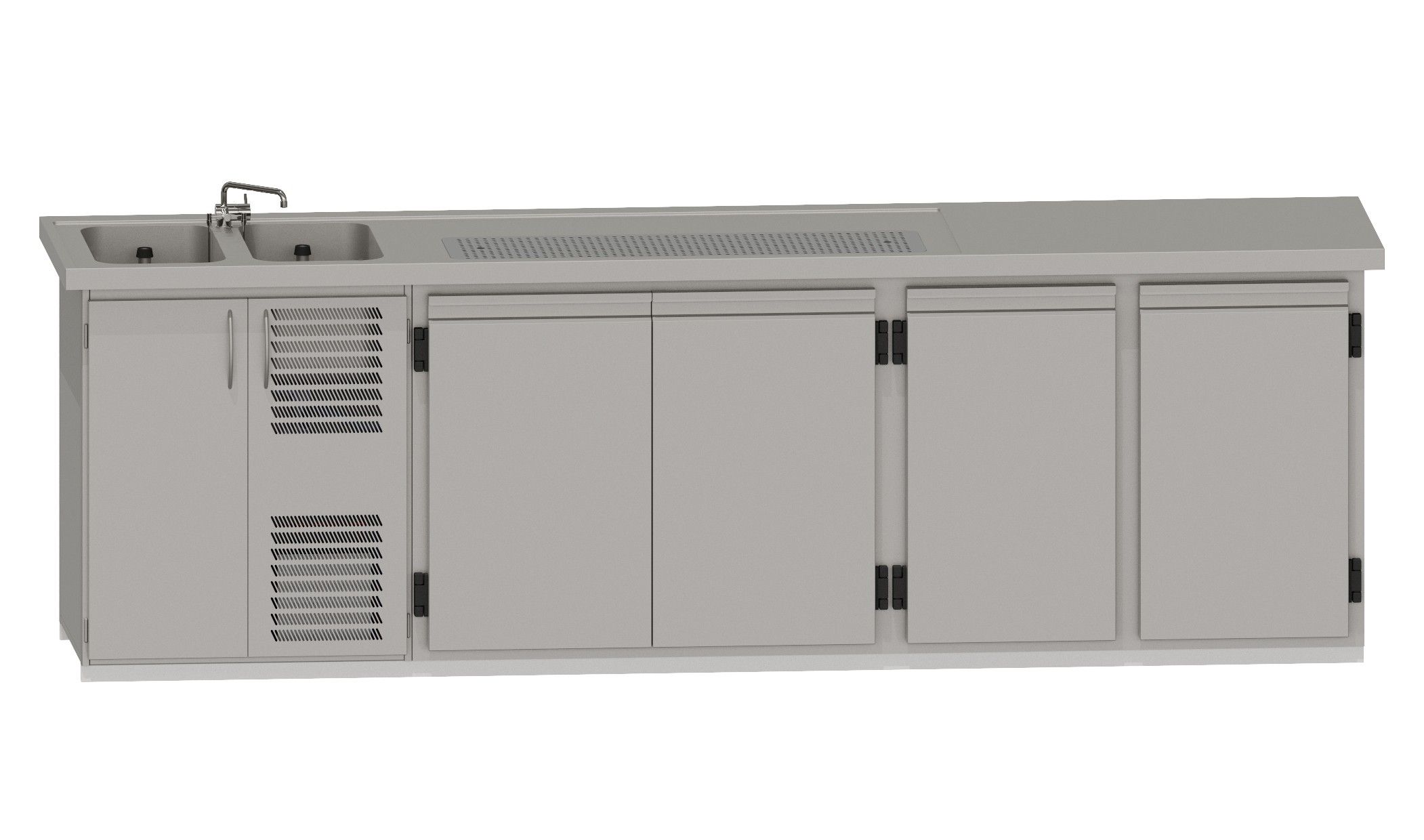 Theke RWM 3050 E - 1 Doppeltür, 2 Drehtüren