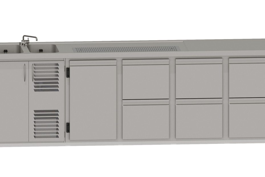 RWM 3050 E mit 1 Drehtür, 3 CNS-Doppelauszüge