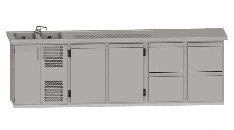 RWM 3050 E mit 2 Drehtüren, 2 CNS-Doppelauszügen
