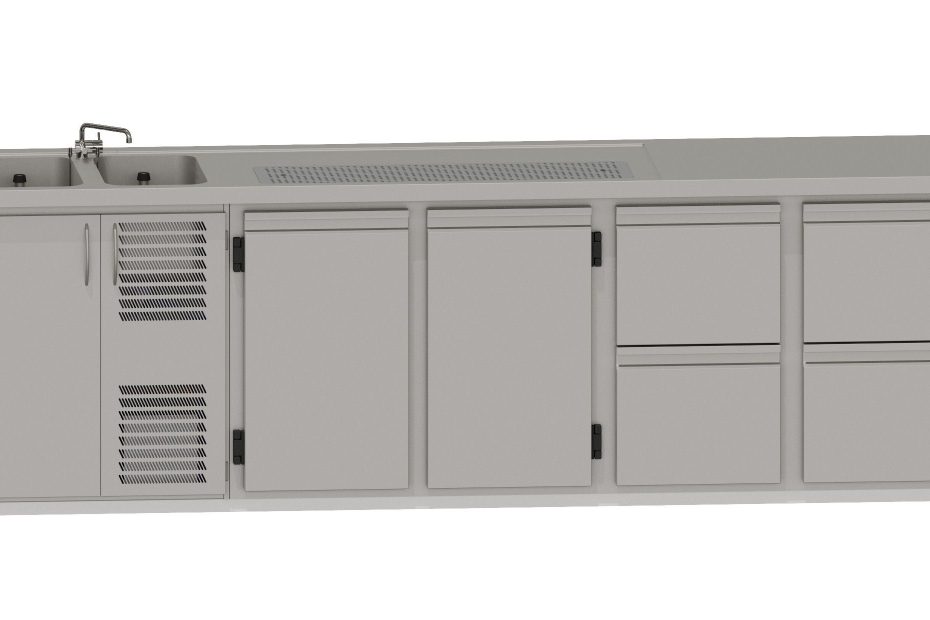 RWM 3050 E mit 2 Drehtüren, 2 CNS-Doppelauszügen